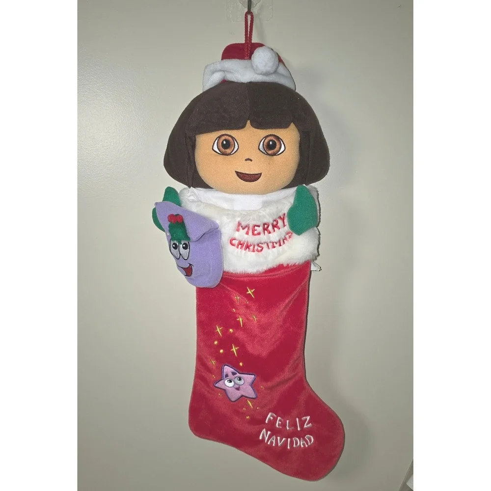 Dora the Explorer Christmas‎ Stocking Feliz Navidad Plush 2007 Viacom Vintage